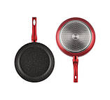 Універсальна сковорода 28 см з кришкою та антипригарним мармуровим покриттям Edenberg EB-3340, фото 5