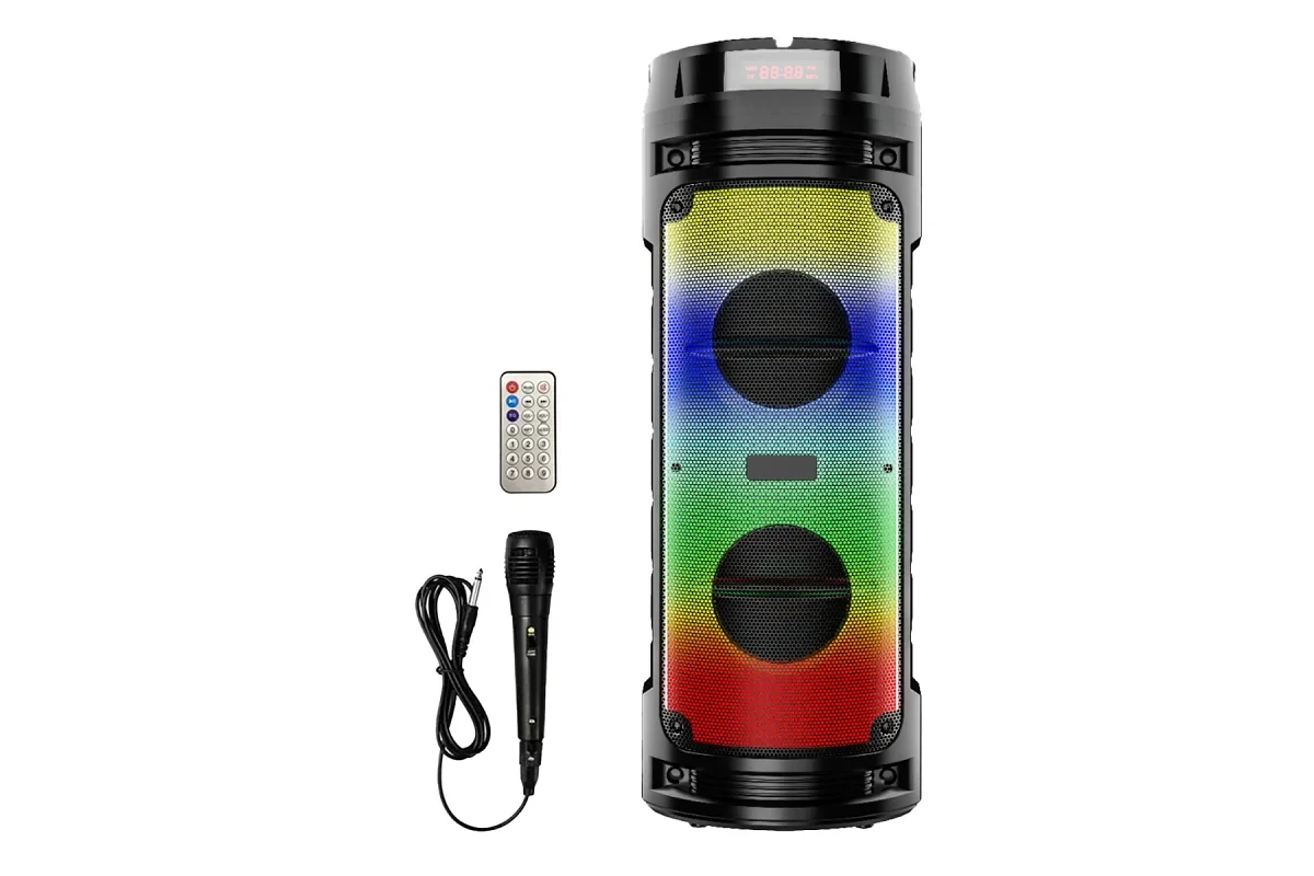 Портативна бездротова Bluetooth колонка з мікрофоном та підсвічуванням ZQS6210W, фото 1