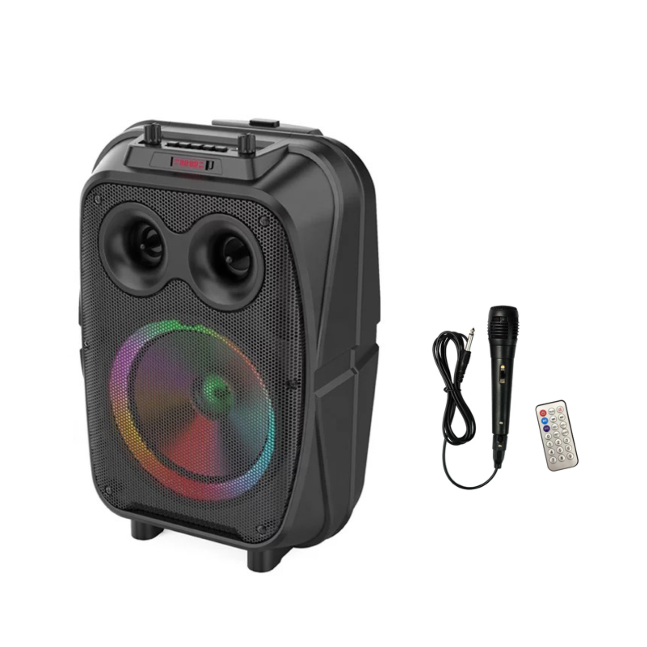 Переносна музична колонка з дротовим мікрофоном ZQS-8120, фото 1