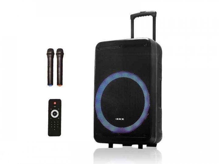 Портативна колонка з бездротовим мікрофоном ZXX-7676 60Вт 12" 59х36х30см, фото 1