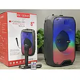 Портативна музична колонка з підсвічуванням Bluetooth RX-6168 10W з мікрофоном, фото 6