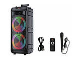 Колонка музична портативна Bluetooth ZQS8211 з мікрофоном цифровим дисплеєм пультом ДУ, фото 2