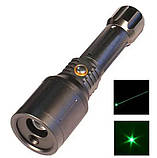 Ліхтар ручний CK007-T6 із зеленим лазером 1х18650/3xAAA/ЗУ 220V/zoom/Box, фото 2