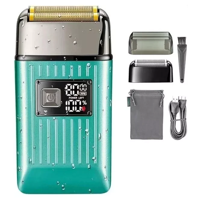 Акумуляторна електробритва шейвер VGR V-357 GREEN для сухого та вологого гоління, Waterproof IPX6, фото 1