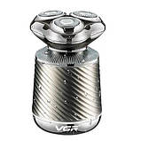 Електробритва VGR V-391 black для чоловіків, роторна для вологого та сухого гоління, 2 насадки, IPX7, фото 2