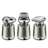 Електробритва VGR V-391 black для чоловіків, роторна для вологого та сухого гоління, 2 насадки, IPX7, фото 3