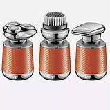 Електробритва VGR V-391 orange для чоловіків, роторна для вологого та сухого гоління, 2 насадки, IPX7, фото 3