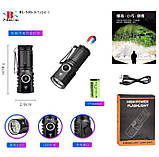 Ліхтар ручний 536-3LED з індикатором заряду 1х16340A/Type-C/магніт/Box кишеньковий ліхтарик акумуляторний, фото 4