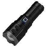 Ліхтар ручний AK138 white laser led PM60-TG, 4х18650, power bank, чохол, індикація заряду, Type-C, zoom Box, фото 2