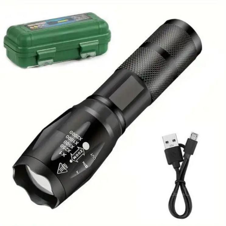 Ліхтар ручний BLX51-XPE, 1x18650, zoom, ЗУ microUSB, Box кишеньковий ліхтарик акумуляторний, фото 1