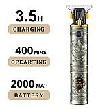 Машинка тример для стрижки волосся та бороди VGR V-097 Silver, Professional, 4 насадки, фото 3