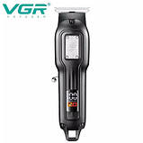 Акумуляторна бездротова машинка для стрижки волосся VGR V-918 з LED дисплеєм і 4 насадками, фото 2