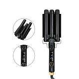 Потрійна плойка для завивки волосся VGR V-591 три хвилі діаметром 25 мм, фото 2