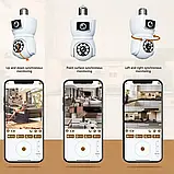 Бездротова камера V09 у формі лампочки з WIFI і подвійним об'єктивом, фото 2