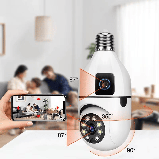 Зовнішня камера E28B у вигляді лампочки, цоколь E27, з подвійним об'єктивом і нічним баченням, фото 2