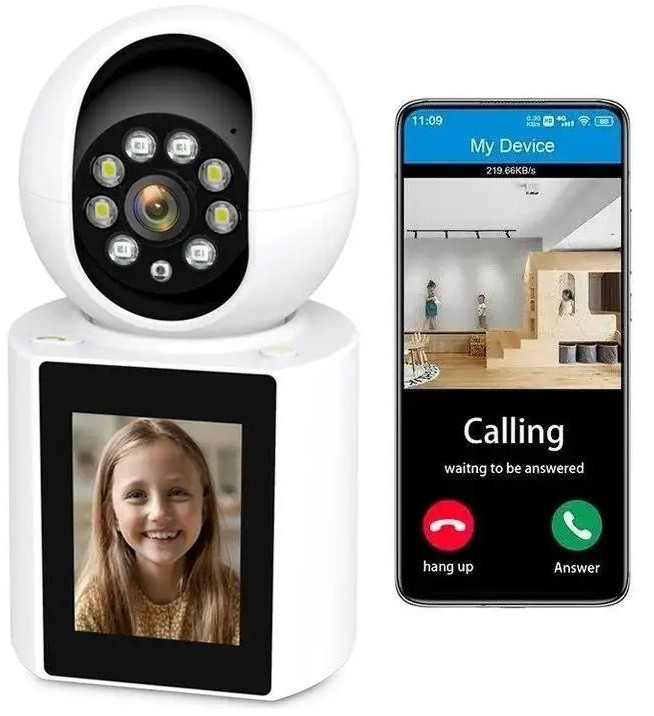 Поворотна IP WiFi камера V1-20C відеоняня з екраном 2,8", фото 1