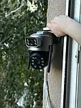 Зовнішня IP-камера відеоспостереження V380, 4 Мп, нічне бачення, двооб'єктивний датчик руху, фото 2