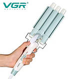 Потрійна плойка хвиля для завивки волосся VGR V-595 з щипцями діаметром 22 мм, фото 7