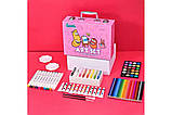 Дитячий набір для малювання Art Set на 57 предметів у кейсі Рожевий, фото 2