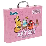 Дитячий набір для малювання Art Set на 57 предметів у кейсі Рожевий, фото 4