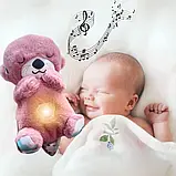 М'яка дитяча інтерактивна іграшка, що світиться, Видра дихаюча Рожева, фото 2