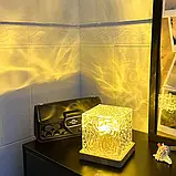 Кришталевий нічник Куб із 3 змінними кольорами та ефектом водяної хвилі, фото 4