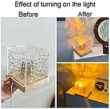 Кришталевий нічник Куб із 3 змінними кольорами та ефектом водяної хвилі, фото 9