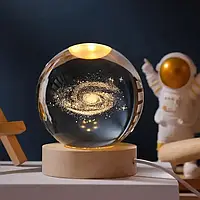Декоративна 3D-нічник кришталева куля "Мличний шлях" з led-підсвіткою