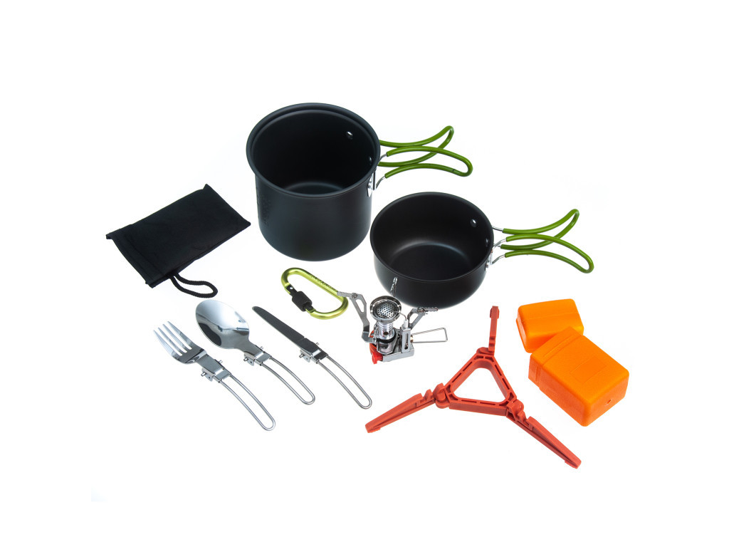 Набір похідного посуду з газовим пальником на 2-3 персони 1875, фото 1