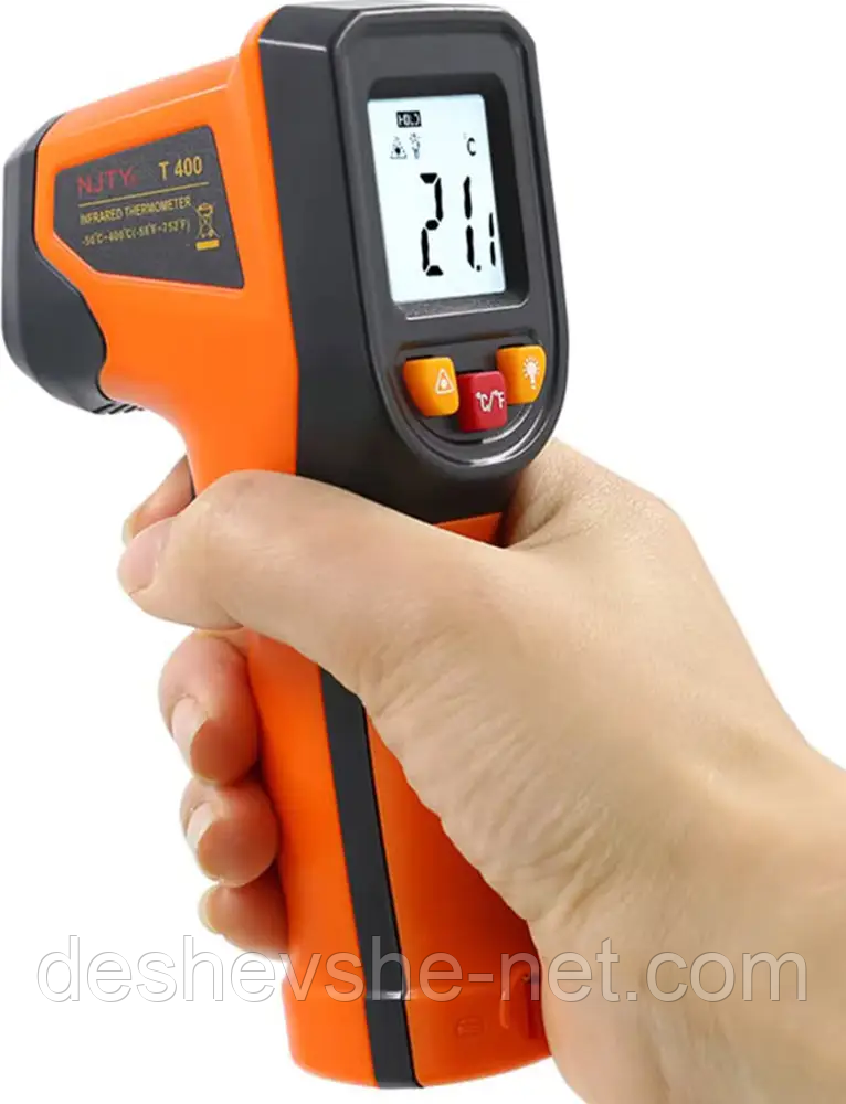 Безконтактний термометр інфрачервоний, від батарейок, Т400/ Цифровий термометр/ Пірометр/Міжний градусник, фото 1