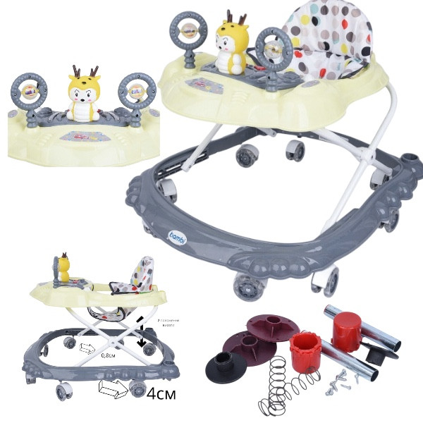 Детские ходунки Bambi M3168 SONIK Жовто-Сірий, фото 1