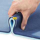 Килимок (мат) спортивний 4FIZJO TPE 180 x 60 x 1 см для йоги та фітнесу Blue/Sky Blue (P-5907739317094), фото 7