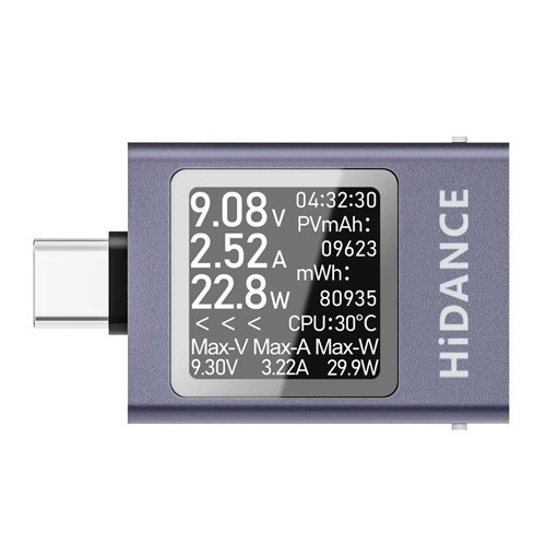 USB тестер струму, напруги, ємності, Type-C, Hidance HDC-085C, фото 1