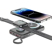 Повербанк 10000mAh Choetech B695 Black QC3.0 PD3.0 бездротова зарядка смартфонів та Apple Watch (43-00131), фото 9