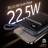 Повербанк 20000mAh Choetech B696 Black QC3.0 PD3.0 бездротова зарядка смартфонів та Apple Watch (43-00132), фото 5