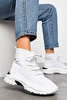 Кросівки жіночі білого кольору текстиль на шнурівці р.38 197087M