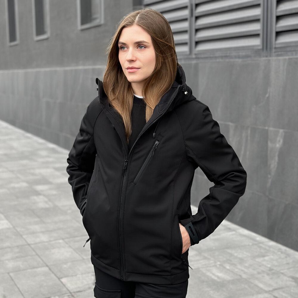 Жіноча Демісезонна Куртка Soft Shell від 0 до +15 колір Чорний, фото 1