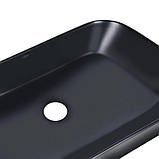 Комплект Qtap Scorpio: Раковина накладна прамокутна 550х390х120 мм Matt Black + Донний клапан PU03, фото 5