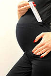 Стильні чорні штани для вагітних з високою трикотажною вставкою на животик S, фото 2