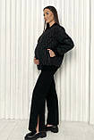 Стильні чорні штани для вагітних з високою трикотажною вставкою на животик S, фото 4
