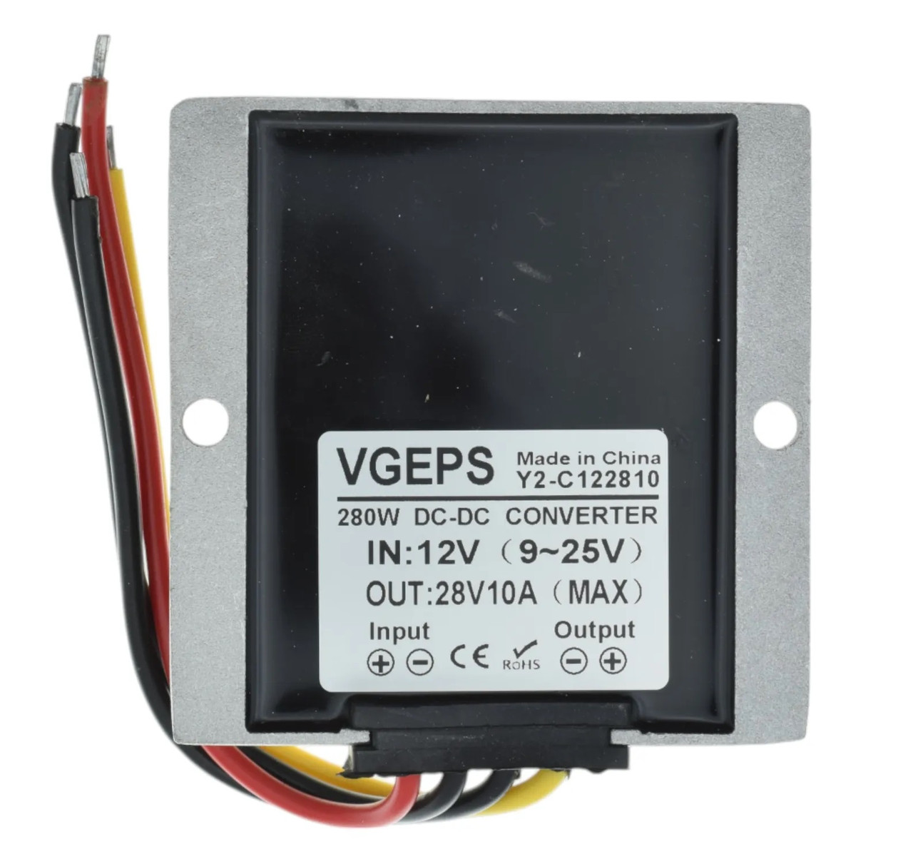 Підвищуючий перетворювач VGEPS DC 9V to 28V 10A (Y2-C122810), з радіатором, для РЕБ