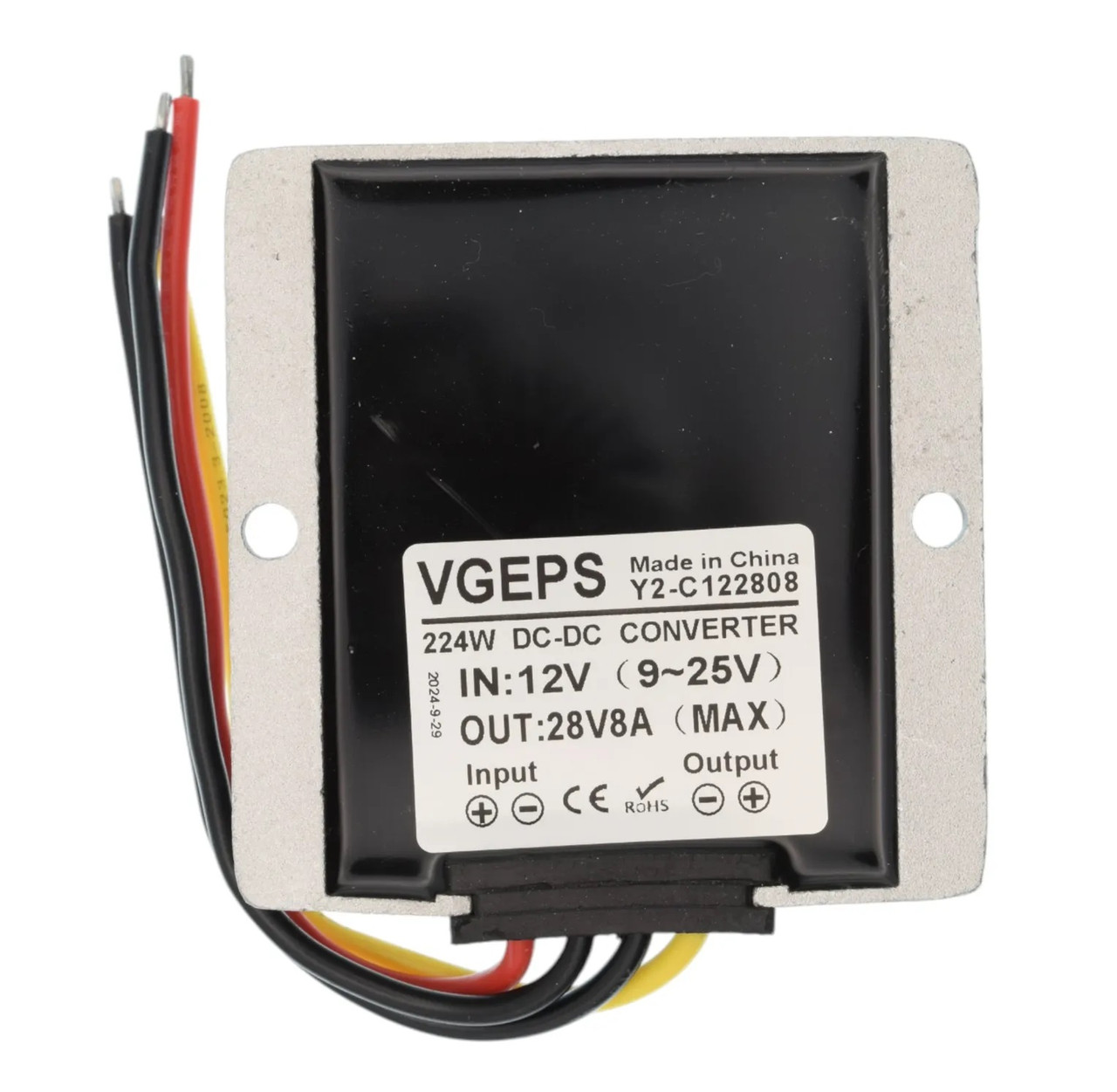Підвищуючий перетворювач VGEPS DC 9V to 28V 8A (Y2-C122808), з радіатором, для РЕБ