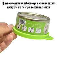 Багаторазова кришка силіконова 3 в 1 для звичайних та консервних банок, харчові, для кухні, біла 29297, фото 3
