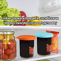 Силіконова кришка для консервних та звичайних банок 3 в 1, багаторазова, харчова, салатова 29297, фото 8