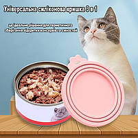 Багаторазова кришка силіконова 3 в 1 для звичайних та консервних банок, харчові, для кухні, біла 29297, фото 10