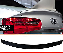 Спойлер DPT для Audi A6 C7 2011-2017 чорний глянець ABS-пластик