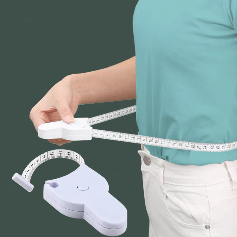Сантиметрова стрічка висувна рулетка автоматична для вимірювання об'ємів тіла, талії, грудей, біла 150см, фото 1