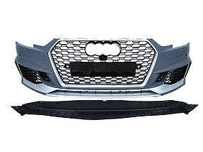Передній бампер ( в стилі RS4 без радарів V2 ) на Audi A4 B9 2015-2019 року
