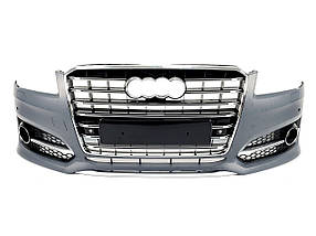 Передній бампер ( в стилі S8 ) Chrome
 на Audi A8 D4 2014-2017 року