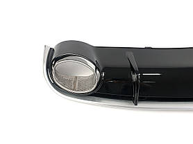 Дифузор ( заднього бампера ) Black Silver / Chrome Pipe ( в стилі RS4 ) на Audi A4 B8 2007-2011 року, фото 3
